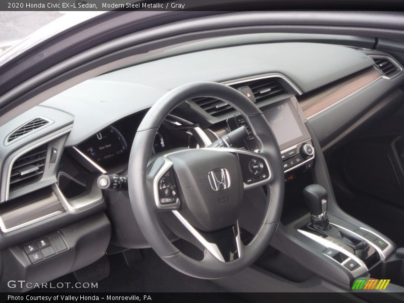 Modern Steel Metallic / Gray 2020 Honda Civic EX-L Sedan