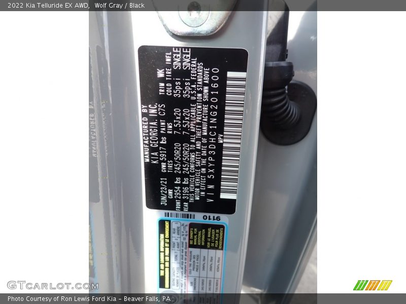 Wolf Gray / Black 2022 Kia Telluride EX AWD