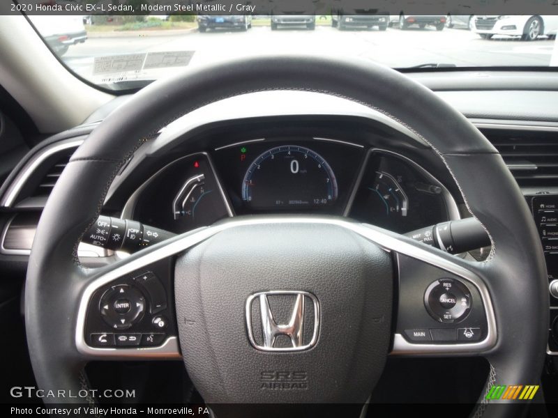 Modern Steel Metallic / Gray 2020 Honda Civic EX-L Sedan