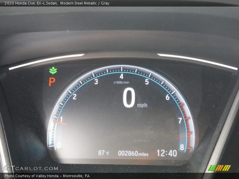 Modern Steel Metallic / Gray 2020 Honda Civic EX-L Sedan