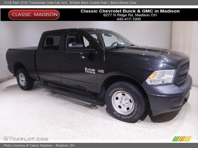 Brilliant Black Crystal Pearl / Black/Diesel Gray 2018 Ram 1500 Tradesman Crew Cab 4x4