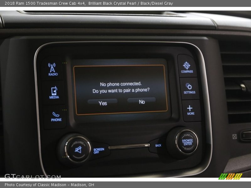 Brilliant Black Crystal Pearl / Black/Diesel Gray 2018 Ram 1500 Tradesman Crew Cab 4x4