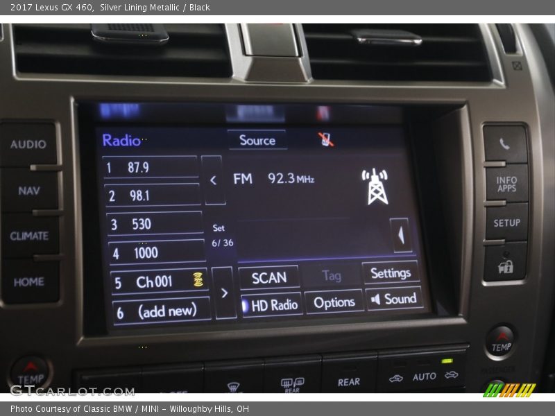 Silver Lining Metallic / Black 2017 Lexus GX 460
