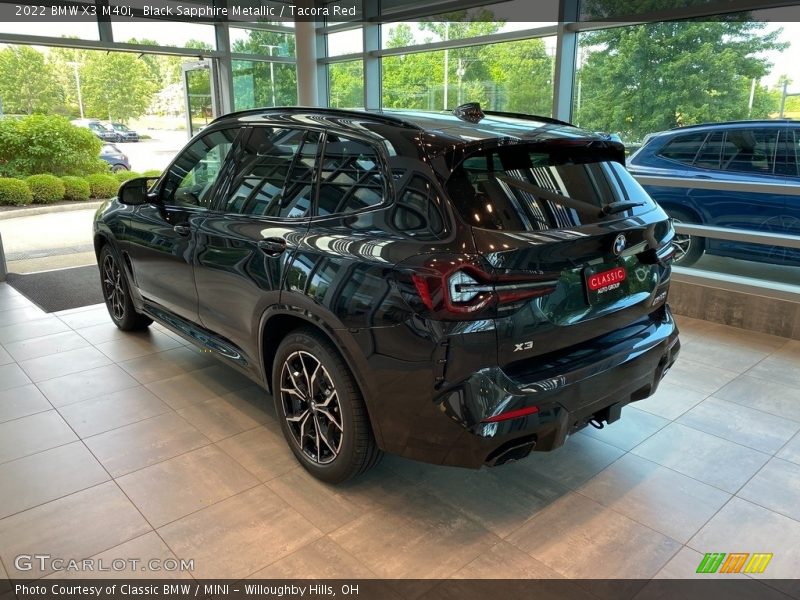Black Sapphire Metallic / Tacora Red 2022 BMW X3 M40i