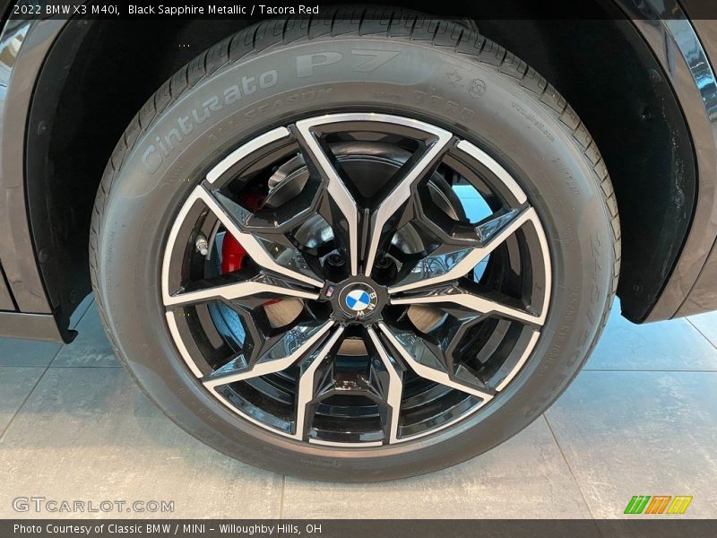Black Sapphire Metallic / Tacora Red 2022 BMW X3 M40i