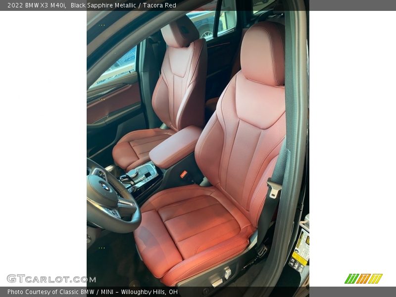 Black Sapphire Metallic / Tacora Red 2022 BMW X3 M40i