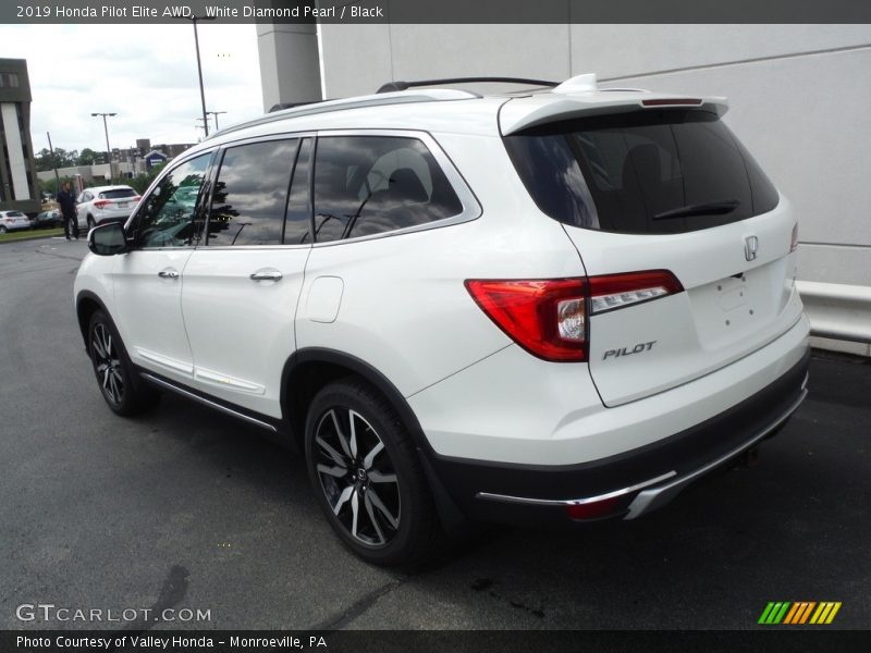 White Diamond Pearl / Black 2019 Honda Pilot Elite AWD