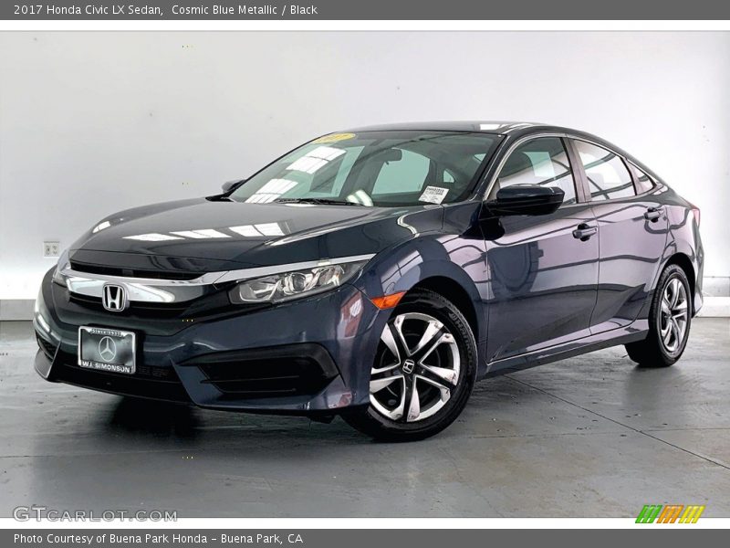 Cosmic Blue Metallic / Black 2017 Honda Civic LX Sedan