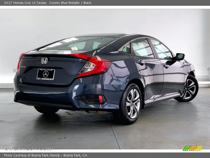 Cosmic Blue Metallic / Black 2017 Honda Civic LX Sedan