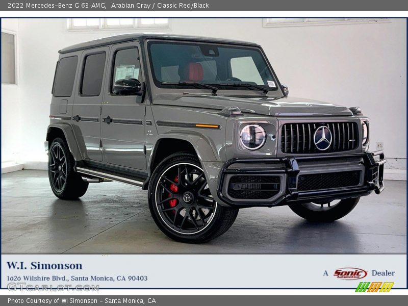 Arabian Gray / Classic Red/Black 2022 Mercedes-Benz G 63 AMG