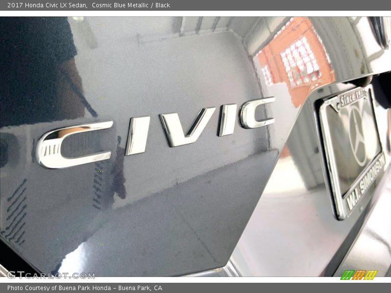 Cosmic Blue Metallic / Black 2017 Honda Civic LX Sedan