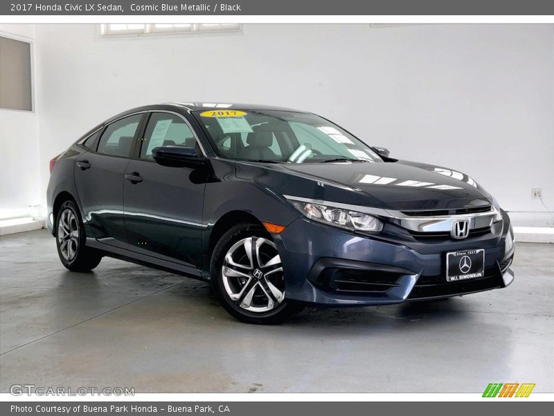 Cosmic Blue Metallic / Black 2017 Honda Civic LX Sedan