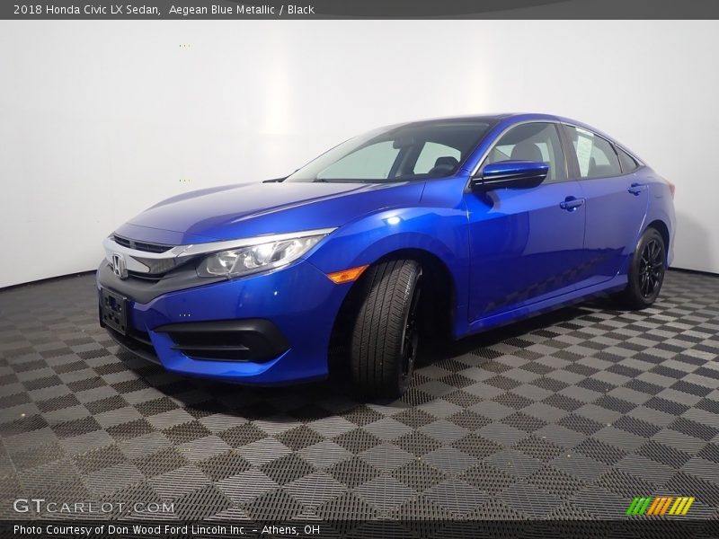 Aegean Blue Metallic / Black 2018 Honda Civic LX Sedan