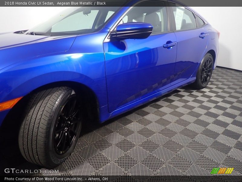 Aegean Blue Metallic / Black 2018 Honda Civic LX Sedan