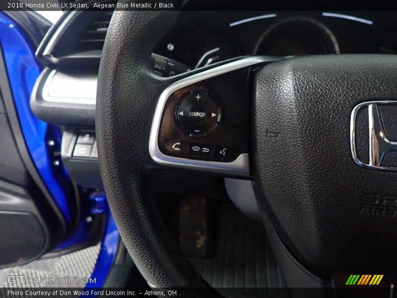 Aegean Blue Metallic / Black 2018 Honda Civic LX Sedan