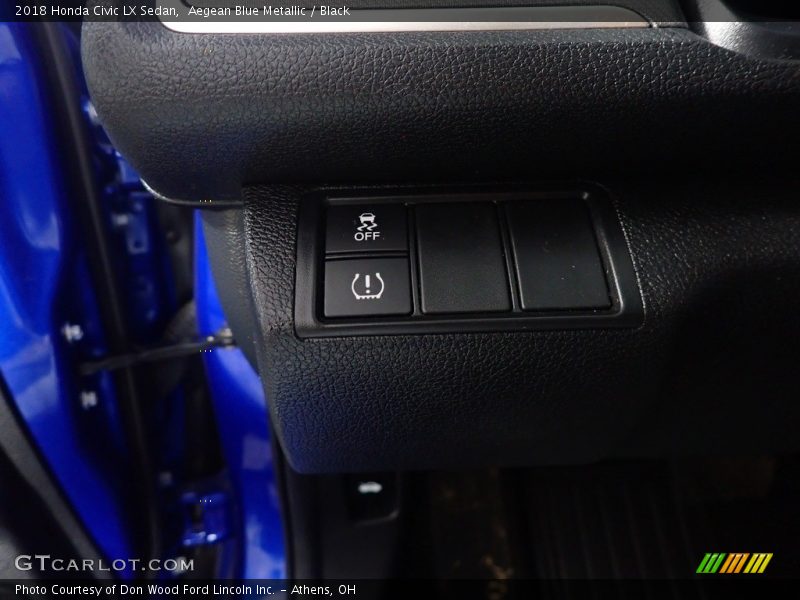 Aegean Blue Metallic / Black 2018 Honda Civic LX Sedan