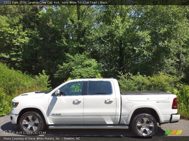 Ivory White Tri-Coat Pearl / Black 2021 Ram 1500 Laramie Crew Cab 4x4