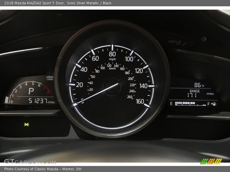 Sonic Silver Metallic / Black 2018 Mazda MAZDA3 Sport 5 Door