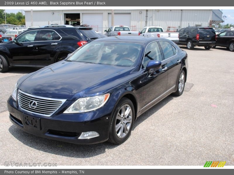 Black Sapphire Blue Pearl / Black 2009 Lexus LS 460 AWD