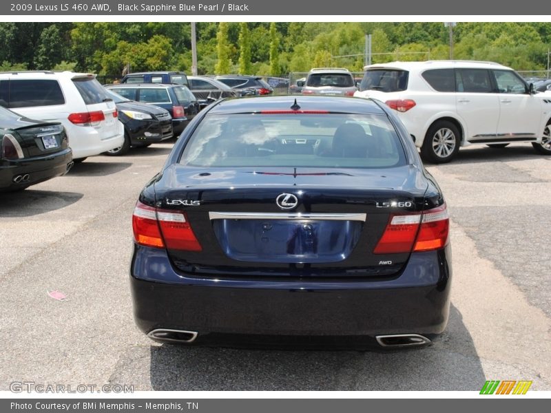 Black Sapphire Blue Pearl / Black 2009 Lexus LS 460 AWD