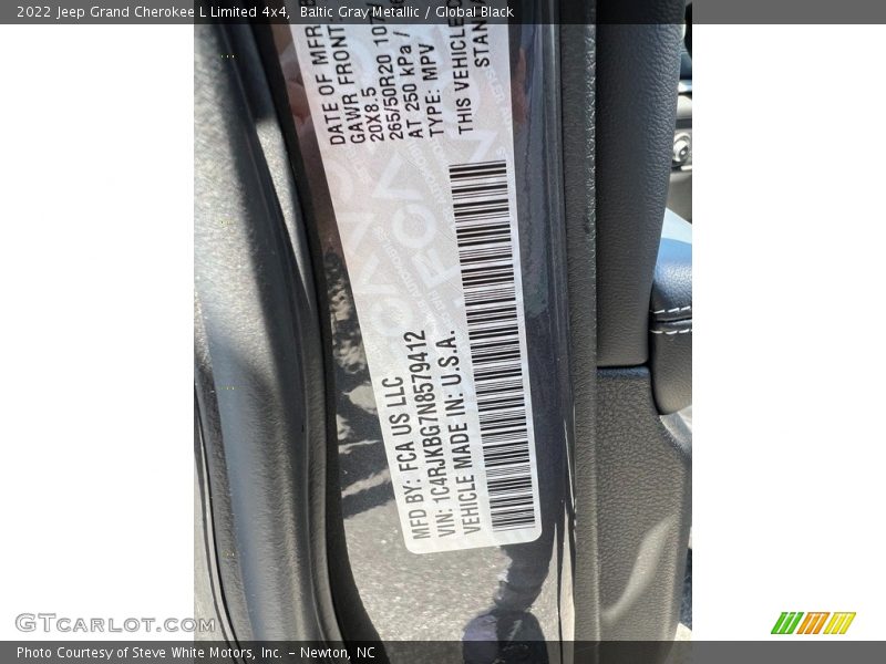 Baltic Gray Metallic / Global Black 2022 Jeep Grand Cherokee L Limited 4x4