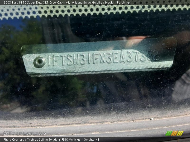 Arizona Beige Metallic / Medium Parchment 2003 Ford F350 Super Duty XLT Crew Cab 4x4