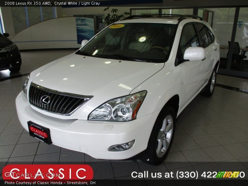 Crystal White / Light Gray 2008 Lexus RX 350 AWD