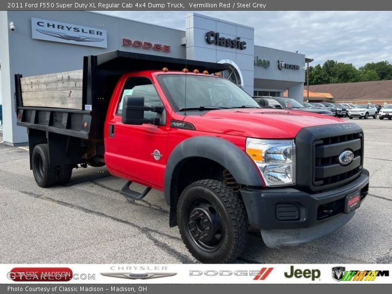 Vermillion Red / Steel Grey 2011 Ford F550 Super Duty XL Regular Cab 4x4 Dump Truck