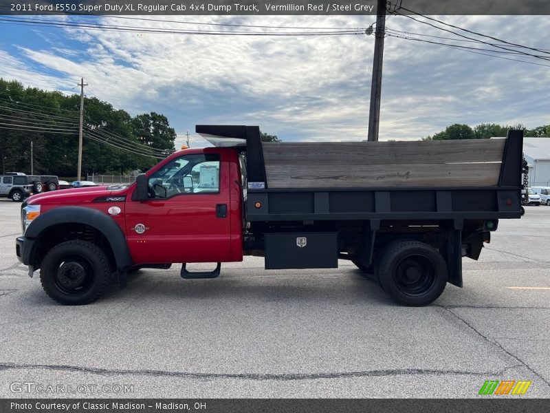 Vermillion Red / Steel Grey 2011 Ford F550 Super Duty XL Regular Cab 4x4 Dump Truck