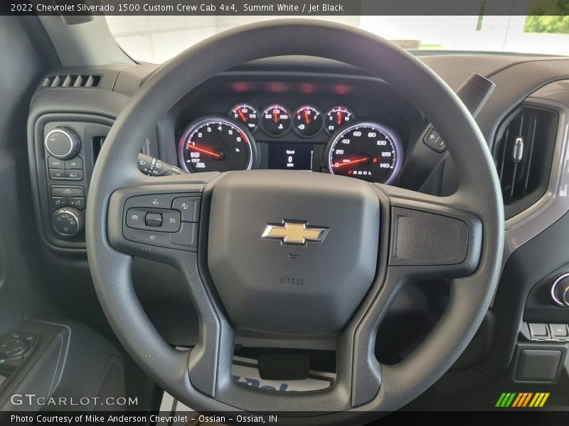 Summit White / Jet Black 2022 Chevrolet Silverado 1500 Custom Crew Cab 4x4
