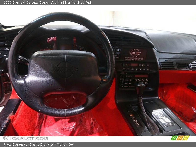 Sebring Silver Metallic / Red 1996 Chevrolet Corvette Coupe