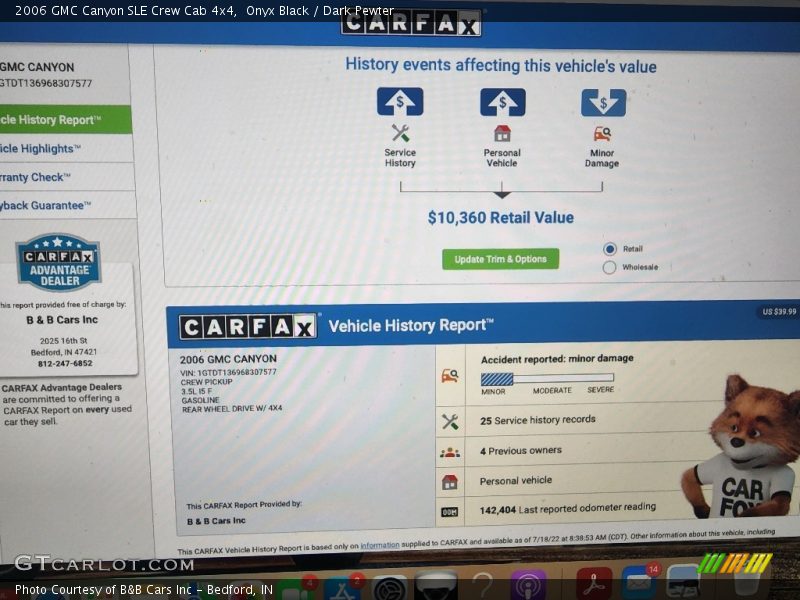 Onyx Black / Dark Pewter 2006 GMC Canyon SLE Crew Cab 4x4
