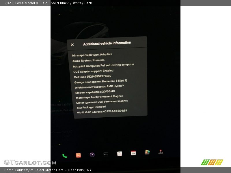 Solid Black / White/Black 2022 Tesla Model X Plaid