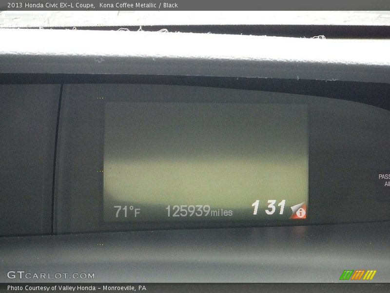 Kona Coffee Metallic / Black 2013 Honda Civic EX-L Coupe