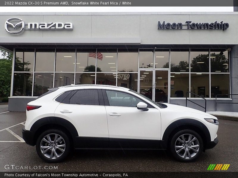 Snowflake White Pearl Mica / White 2022 Mazda CX-30 S Premium AWD