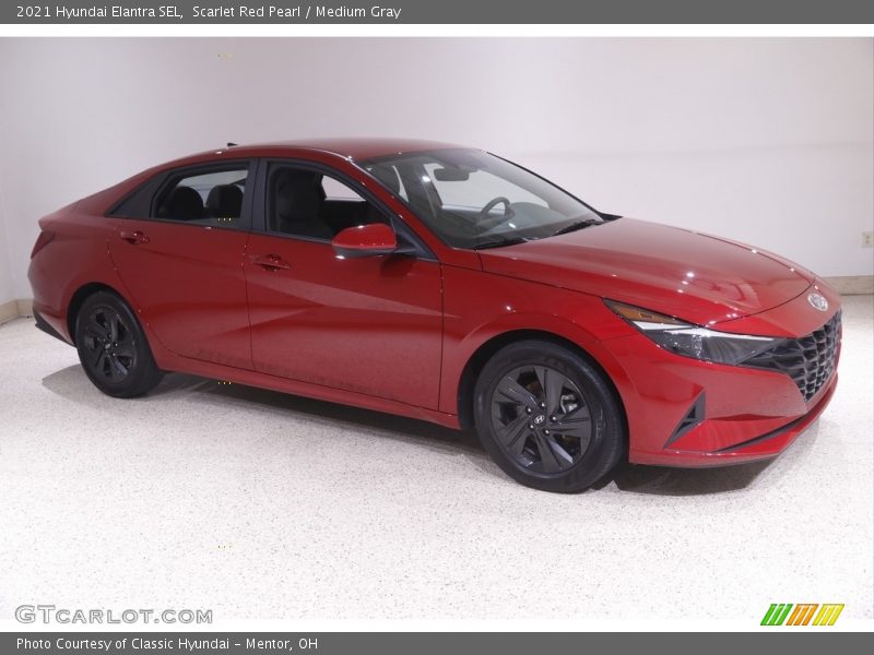 Scarlet Red Pearl / Medium Gray 2021 Hyundai Elantra SEL
