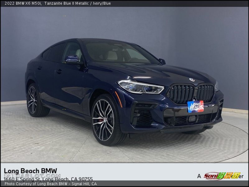 Tanzanite Blue II Metallic / Ivory/Blue 2022 BMW X6 M50i