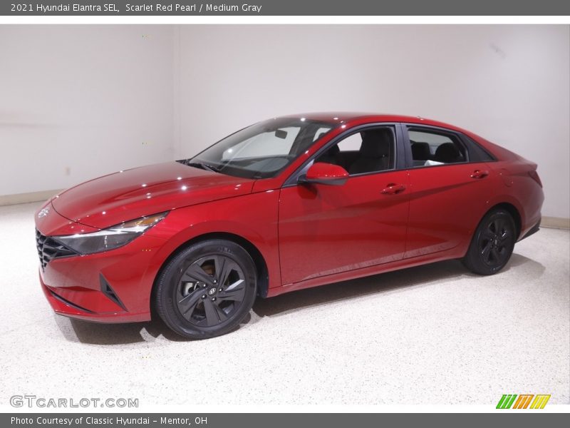 Scarlet Red Pearl / Medium Gray 2021 Hyundai Elantra SEL
