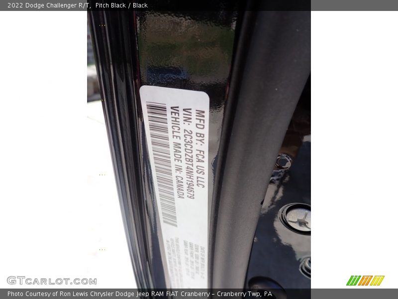 Pitch Black / Black 2022 Dodge Challenger R/T