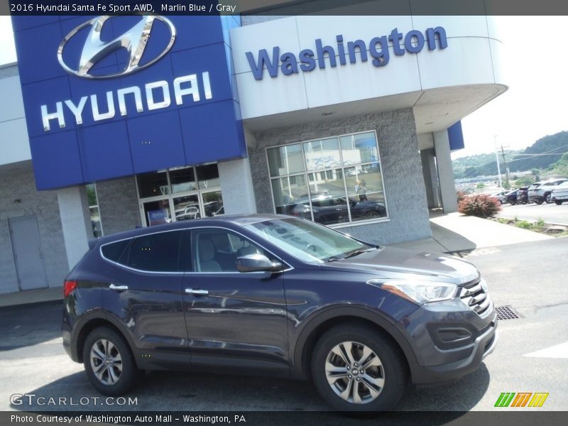 Marlin Blue / Gray 2016 Hyundai Santa Fe Sport AWD