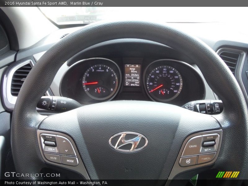 Marlin Blue / Gray 2016 Hyundai Santa Fe Sport AWD