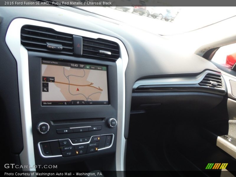 Ruby Red Metallic / Charcoal Black 2016 Ford Fusion SE AWD