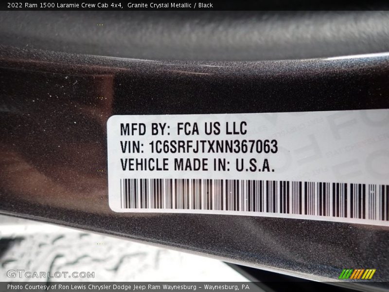 Granite Crystal Metallic / Black 2022 Ram 1500 Laramie Crew Cab 4x4