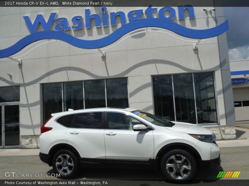 White Diamond Pearl / Ivory 2017 Honda CR-V EX-L AWD