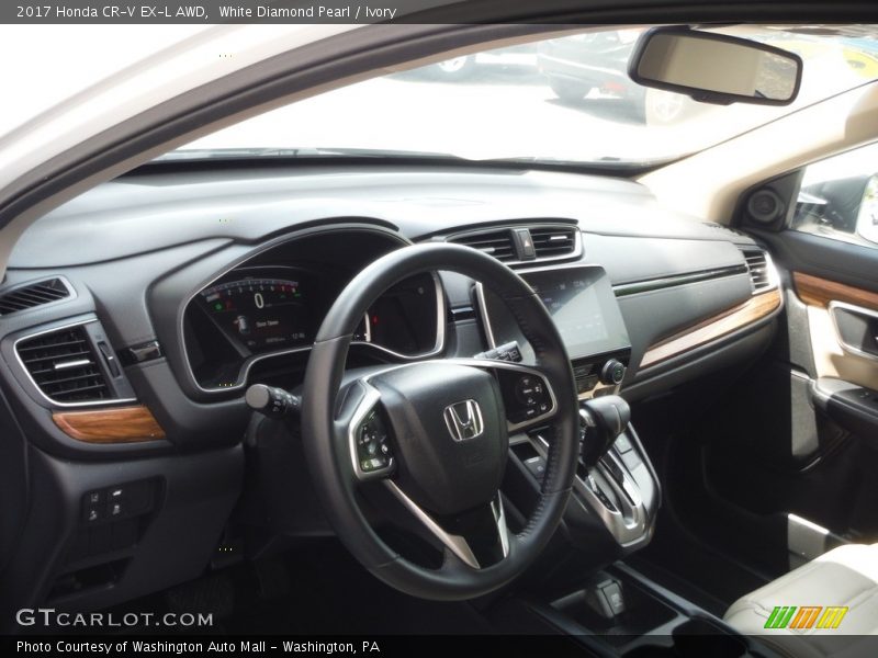 White Diamond Pearl / Ivory 2017 Honda CR-V EX-L AWD