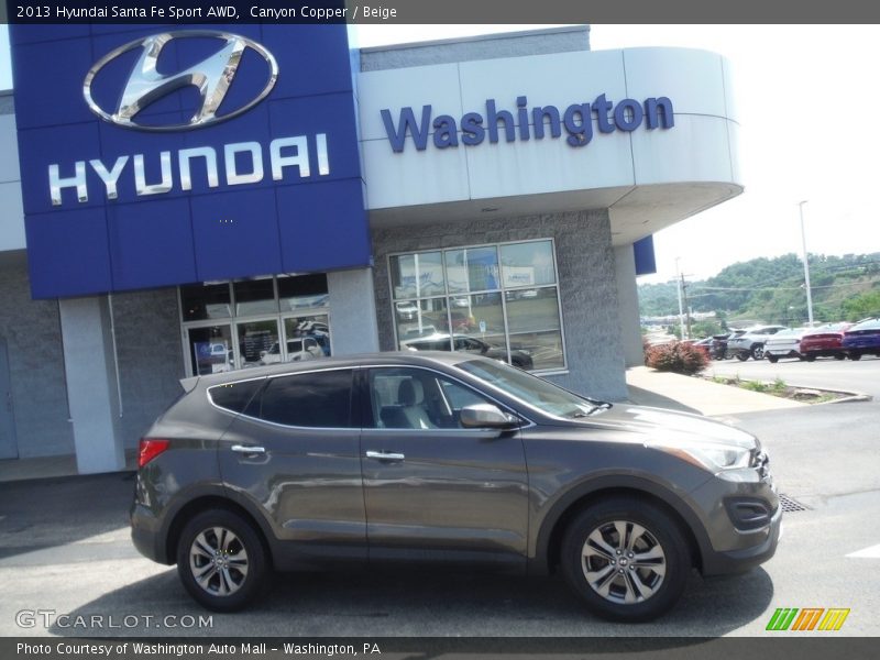 Canyon Copper / Beige 2013 Hyundai Santa Fe Sport AWD