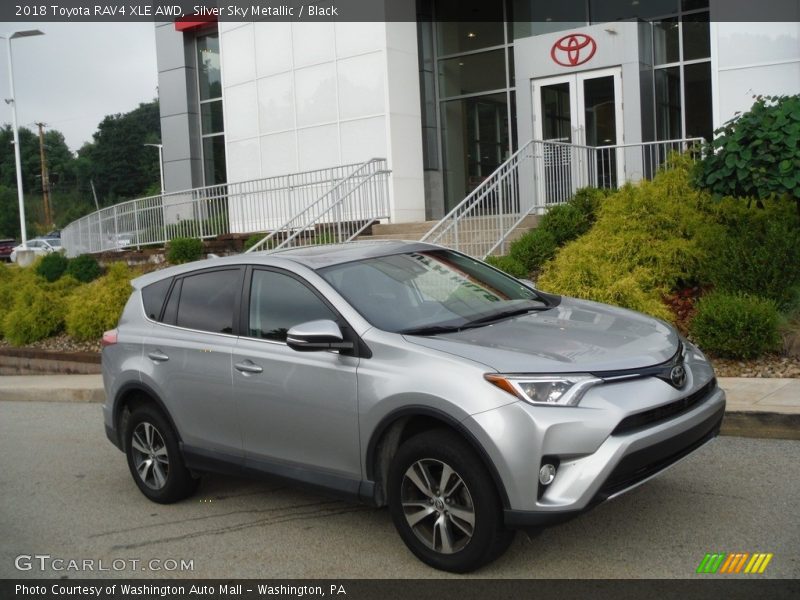Silver Sky Metallic / Black 2018 Toyota RAV4 XLE AWD
