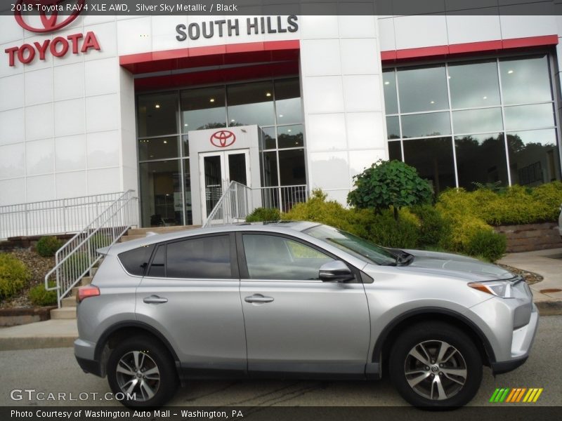 Silver Sky Metallic / Black 2018 Toyota RAV4 XLE AWD