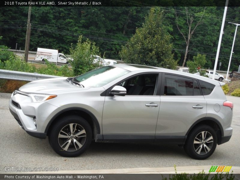 Silver Sky Metallic / Black 2018 Toyota RAV4 XLE AWD