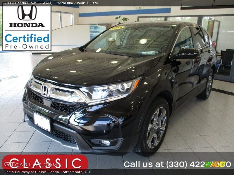 Crystal Black Pearl / Black 2019 Honda CR-V EX AWD
